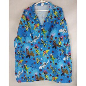 Men's Cartoon Character X-Men Blue Casual Shirt Size 2XL